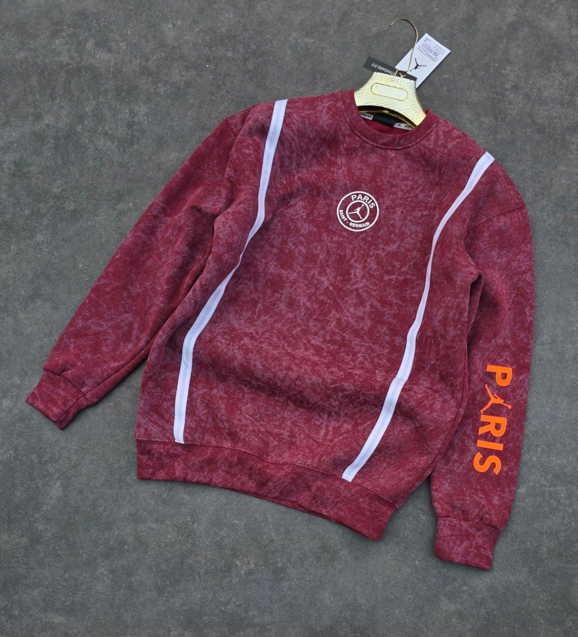 Jordan x PSG "Washed Marble" Sweatshirt – Burgundy Heritage Edition