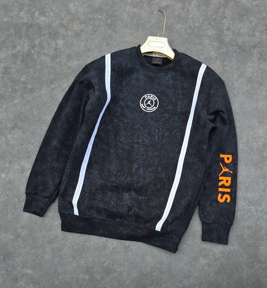 Jordan x PSG "Washed Marble" Sweatshirt – Midnight Black Edition