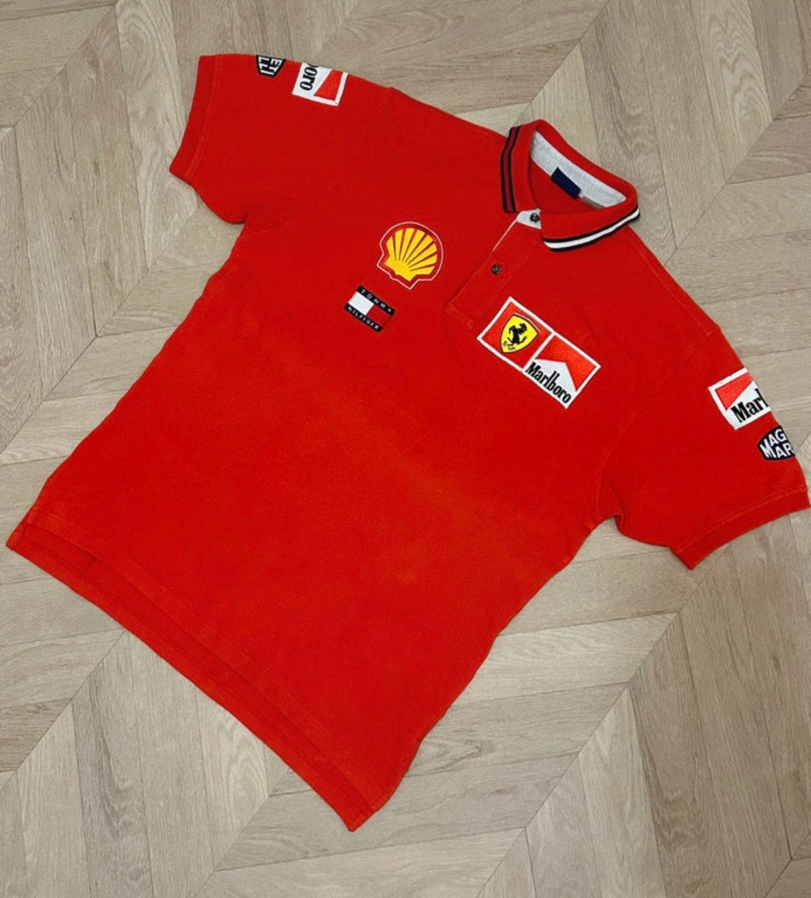 Vintage Ferrari "Marlboro Era" Racing Polo – Retro Speed Edition