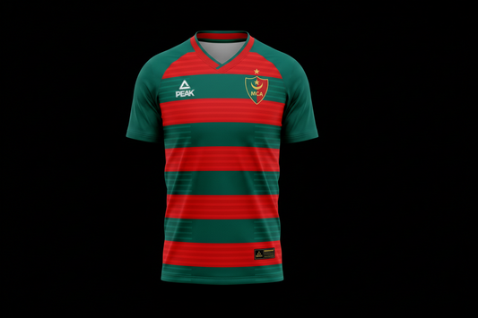 MCA Algeria Team Football Kit - Red & Green Striped Jersey